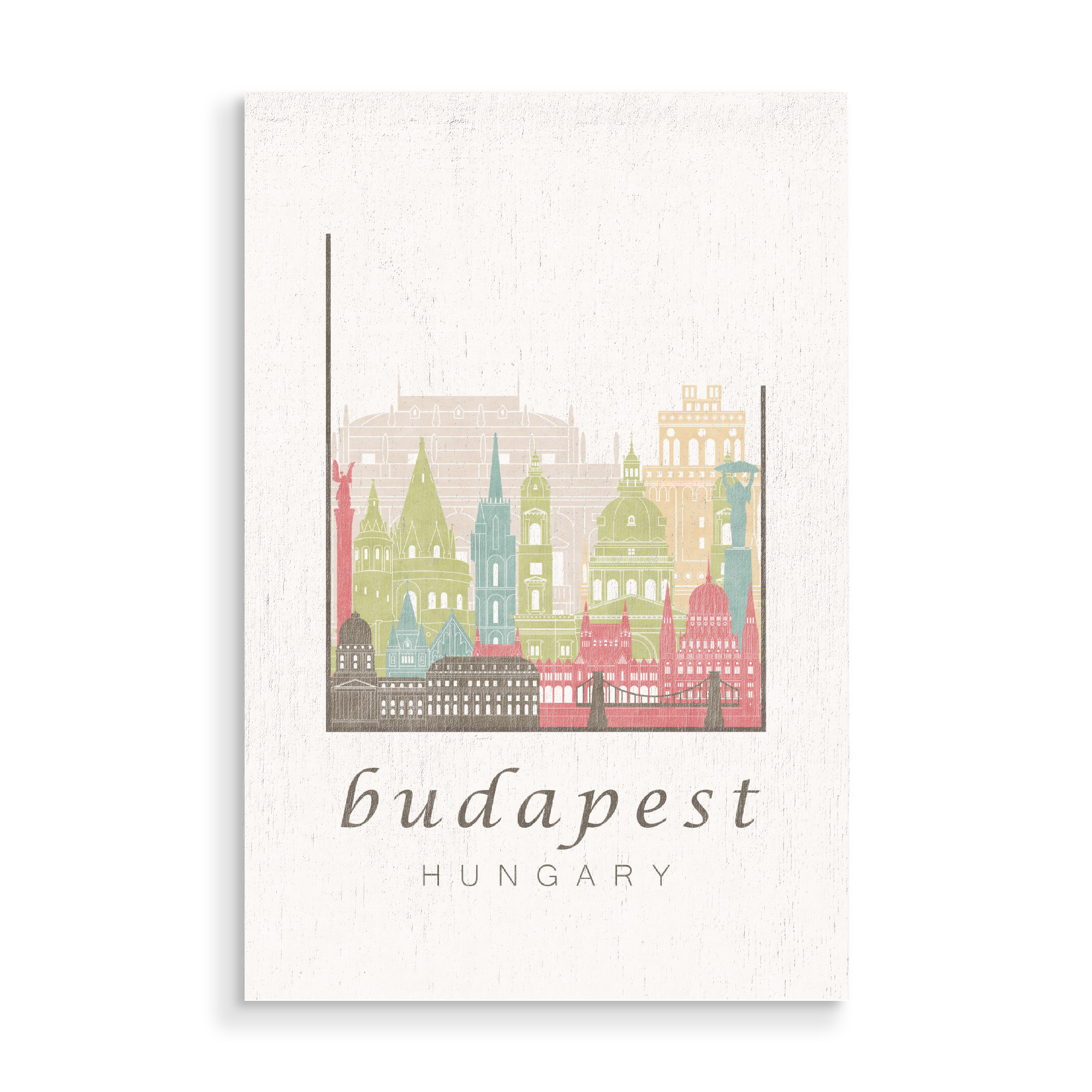 Holzbild "Budapest skyline pastel" artboxONE - Städte,Architektur,Städte / Budapest