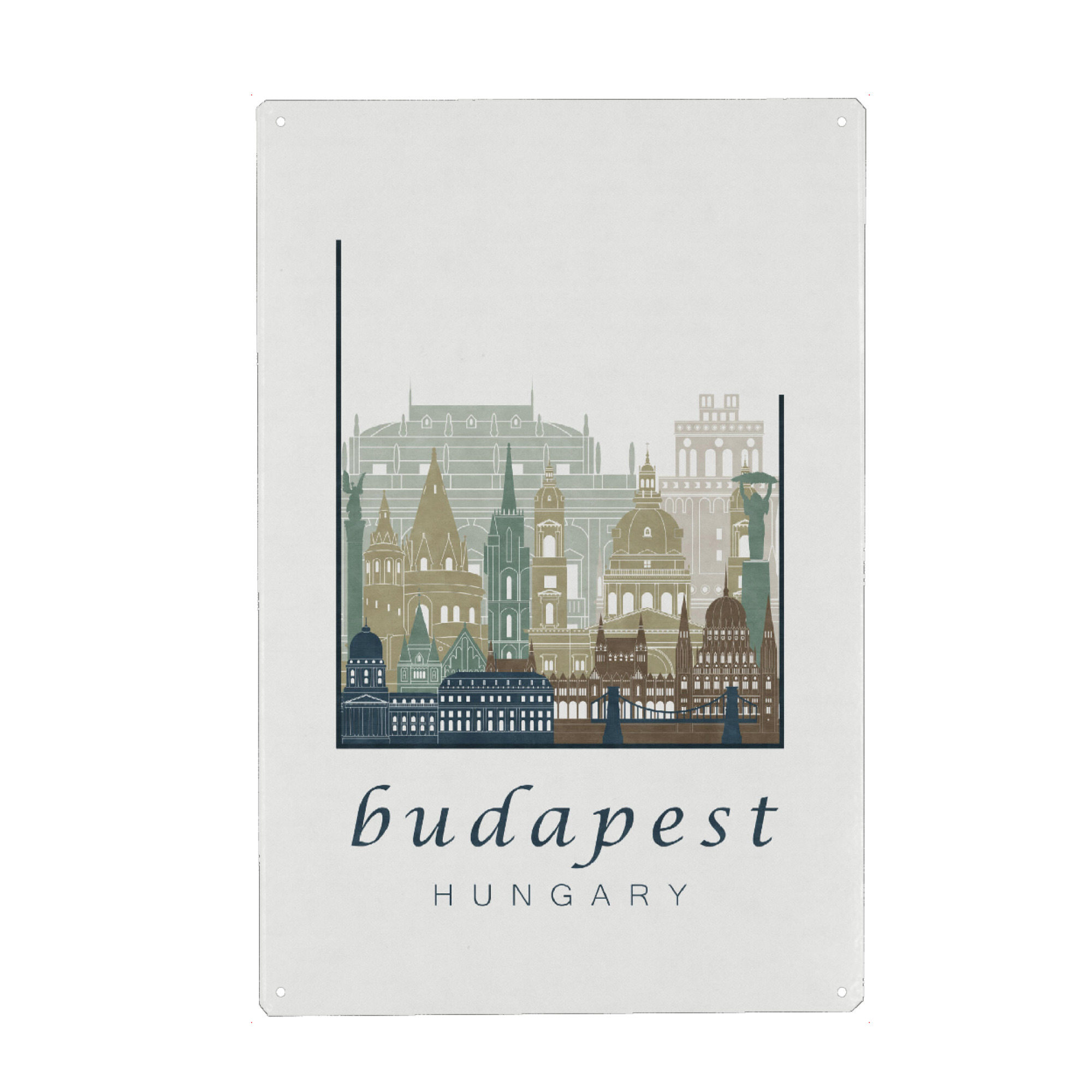 Metall Poster "Budapest skyline light blue" artboxONE - Architektur,Städte / Budapest