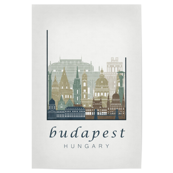 Poster 30x20 cm "Budapest skyline light blue" artboxONE - Architektur,Städte / Budapest