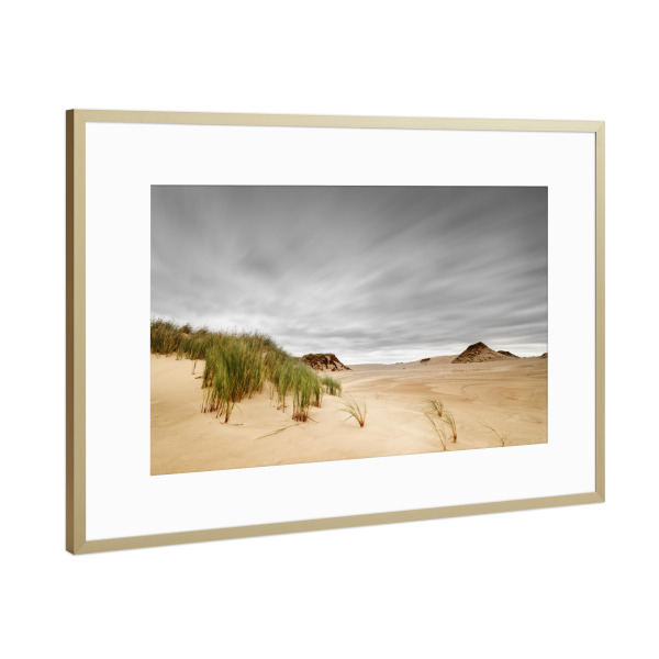 Poster mit Rahmen Gold "Sturm über Sanddünen" artboxONE - Natur,Reise