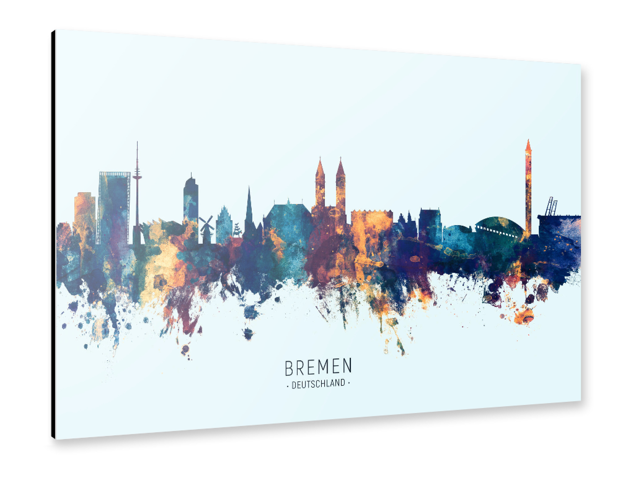 Alu-Dibond "Bremen Germany Skyline BlueOrange" 75x50 cm artboxONE