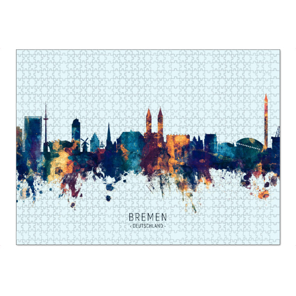 Puzzle Ravensburger "Bremen Germany Skyline BlueOrange" artboxONE - Städte