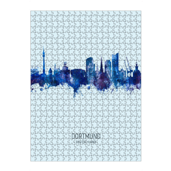 Puzzle Ravensburger "Dortmund Germany Skyline Dark Blue" artboxONE - Städte