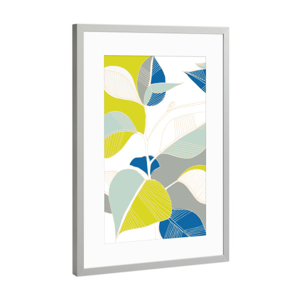 Poster mit Rahmen Silber "Rubber fig" artboxONE - Natur,Floral,Abstrakt