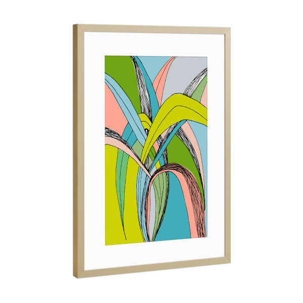 Poster mit Rahmen Gold "Garden beauty" artboxONE - Natur,Floral,Abstrakt - Plant,Nature,Wallet,Walldecor,Fineart,Pflanze,Natur,Abstract,Abstrakt