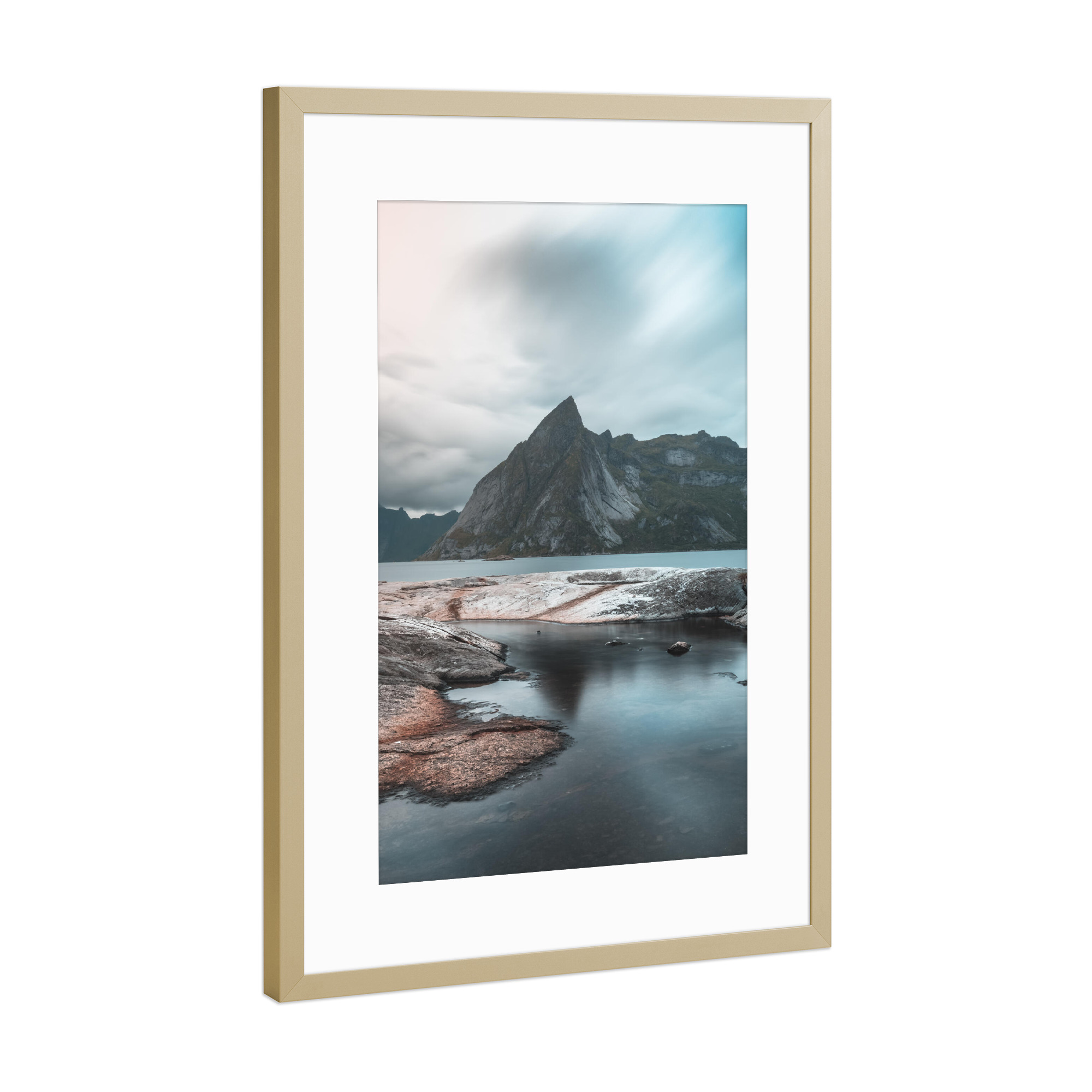 Poster mit Rahmen Gold "Viking's seashore" artboxONE - Natur,Reise / Strand und Meer