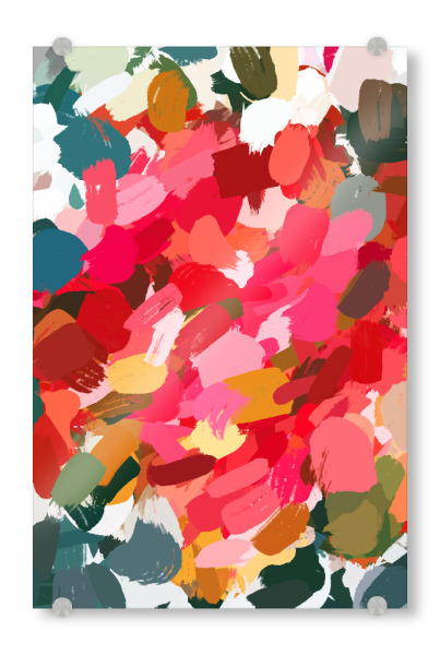 Acrylglasbild "Amara" artboxONE - Abstrakt - Pattern,Bold,Brush strokes,Colorful,Summer,Spring,Beautiful,Pretty,Colors,Nature,Warm,Abstract,Abstrakt