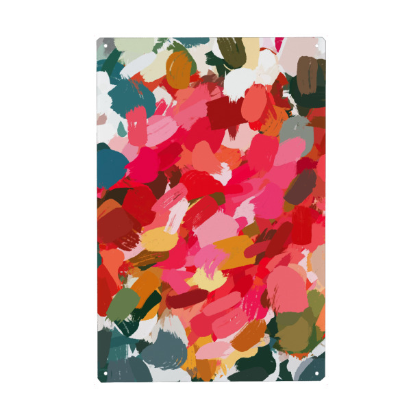Metall Poster "Amara" artboxONE - Abstrakt - Pattern,Bold,Brush strokes,Colorful,Summer,Spring,Beautiful,Pretty,Colors,Nature,Warm,Abstract,Abstrakt