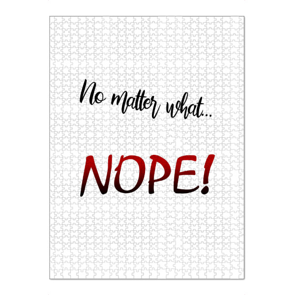 Puzzle Ravensburger "No - Nope" artboxONE - Typografie,Schwarzweiß - Eglas,Nein,Nö,Niemals,Typo,Typografie,Typography,Nope - Bild eglas