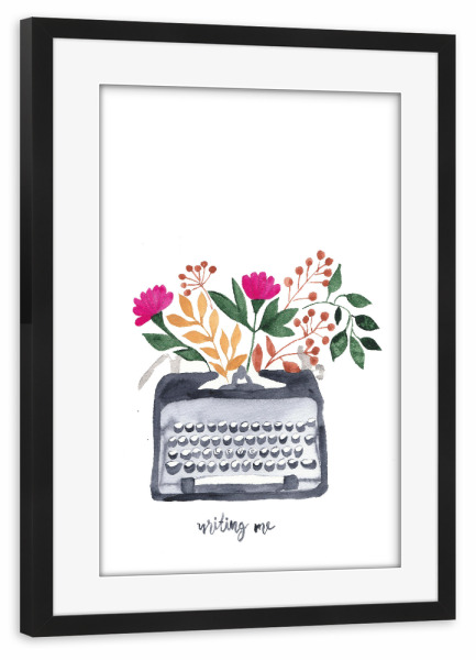 Poster mit Rahmen schwarz "Write me now" artboxONE - Typografie,Natur,Floral