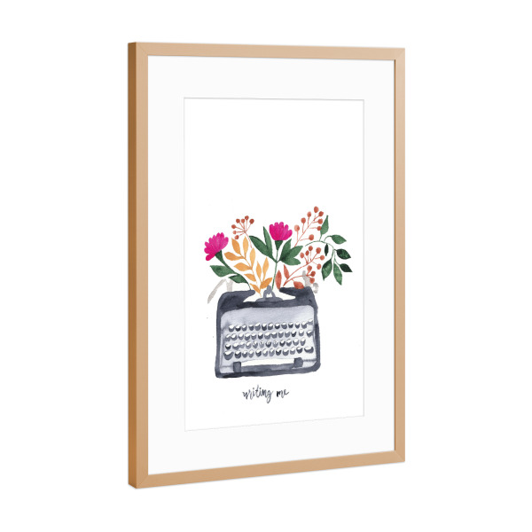 Poster mit Rahmen Kupfer "Write me now" artboxONE - Typografie,Natur,Floral