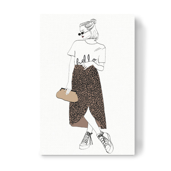 Leinwandbild "Hello leo lady" artboxONE - Typografie,Menschen,Fashion