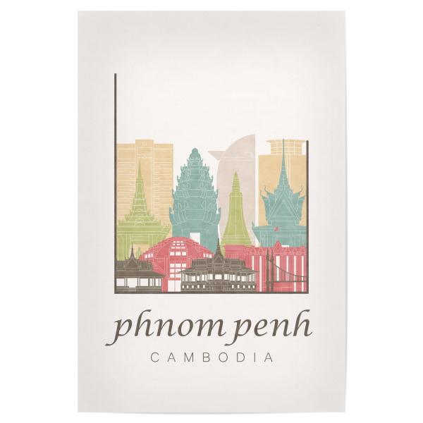 Poster "Phnom Penh skyline pastel" artboxONE - Städte,Architektur