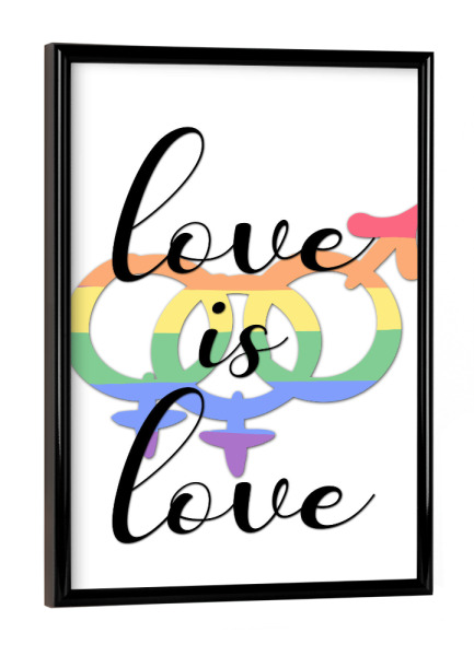 Poster mit schwarzem Rahmen "Liebe ist Liebe - Frauen" artboxONE - Schwarzweiß,Liebe