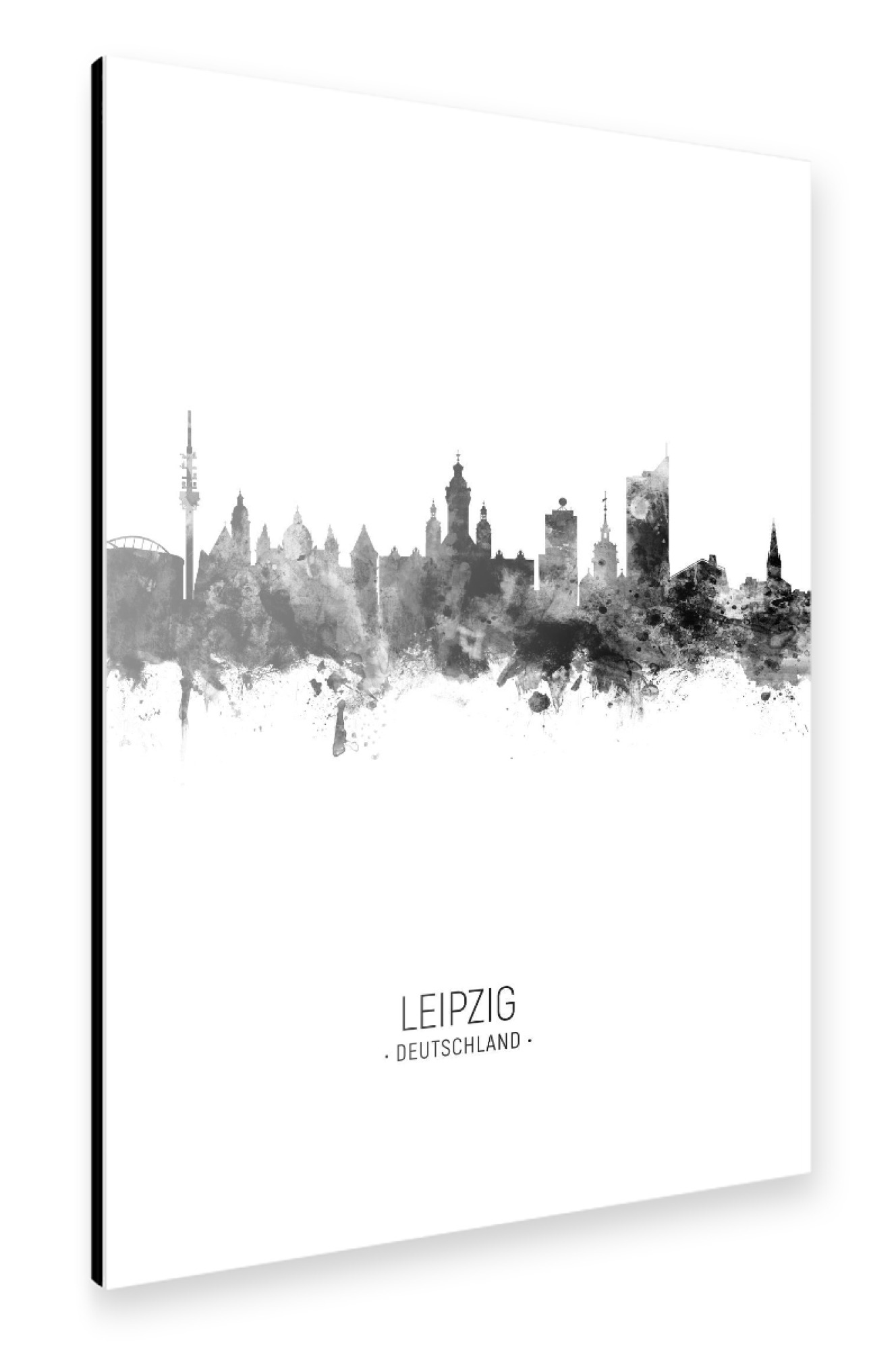 Alu-Dibond "Leipzig Germany Skyline BW" 75x50 cm artboxONE