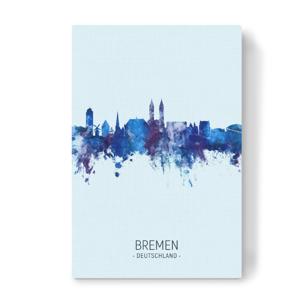 Leinwandbild "Bremen Germany Skyline Dark Blue" artboxONE - Städte