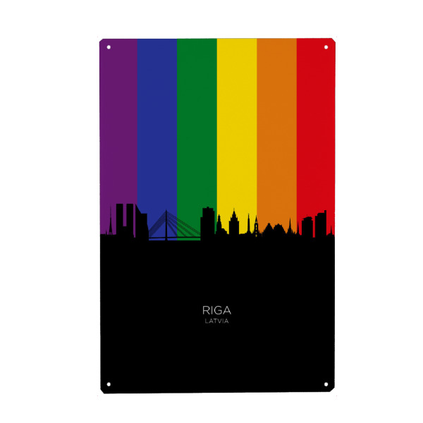 Holzbild "Riga Latvia Skyline Pride" artboxONE - Städte