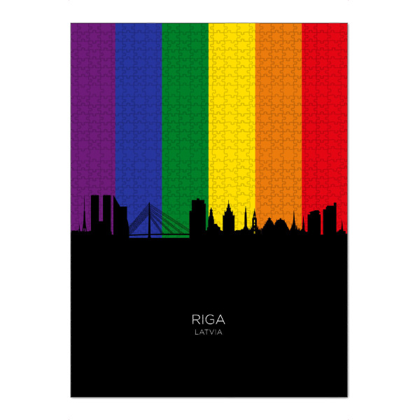 Puzzle Ravensburger "Riga Latvia Skyline Pride" artboxONE - Städte