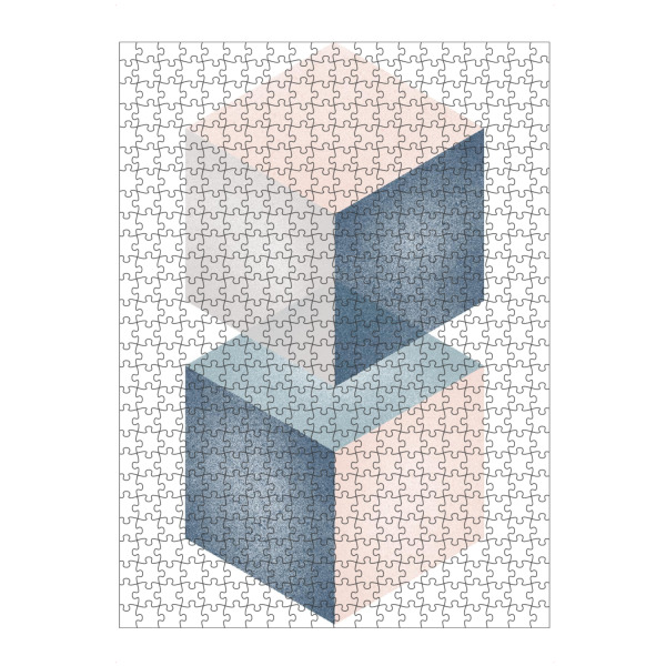 Puzzle Ravensburger "Cubes pink grey green" artboxONE - Abstrakt,Geometrie