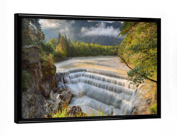 Poster mit schwarzem Rahmen "Lechfall bei Füssen im Allgäu" artboxONE - Natur,Reise,Reise / Länder
