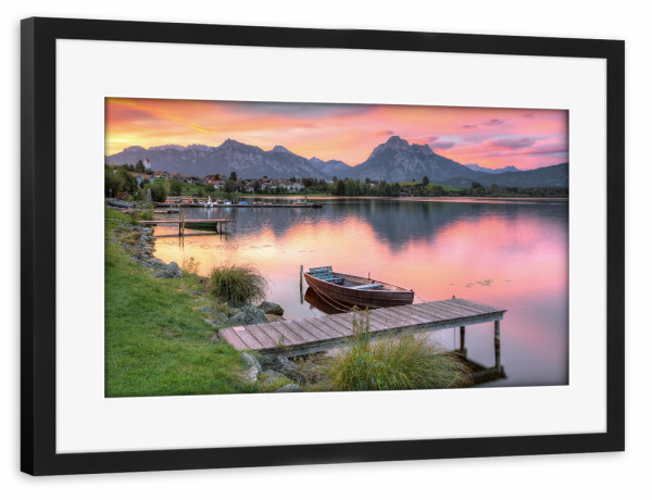 Poster mit Rahmen schwarz "Hopfensee im Ostallgäu" artboxONE - Natur,Reise,Reise / Länder