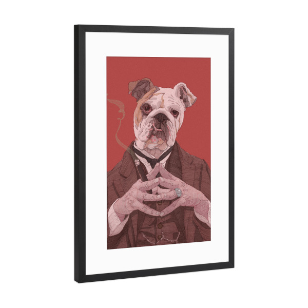 Poster mit Rahmen Schwarz (Metallic) "The Boss illustration" artboxONE - Tiere,Menschen