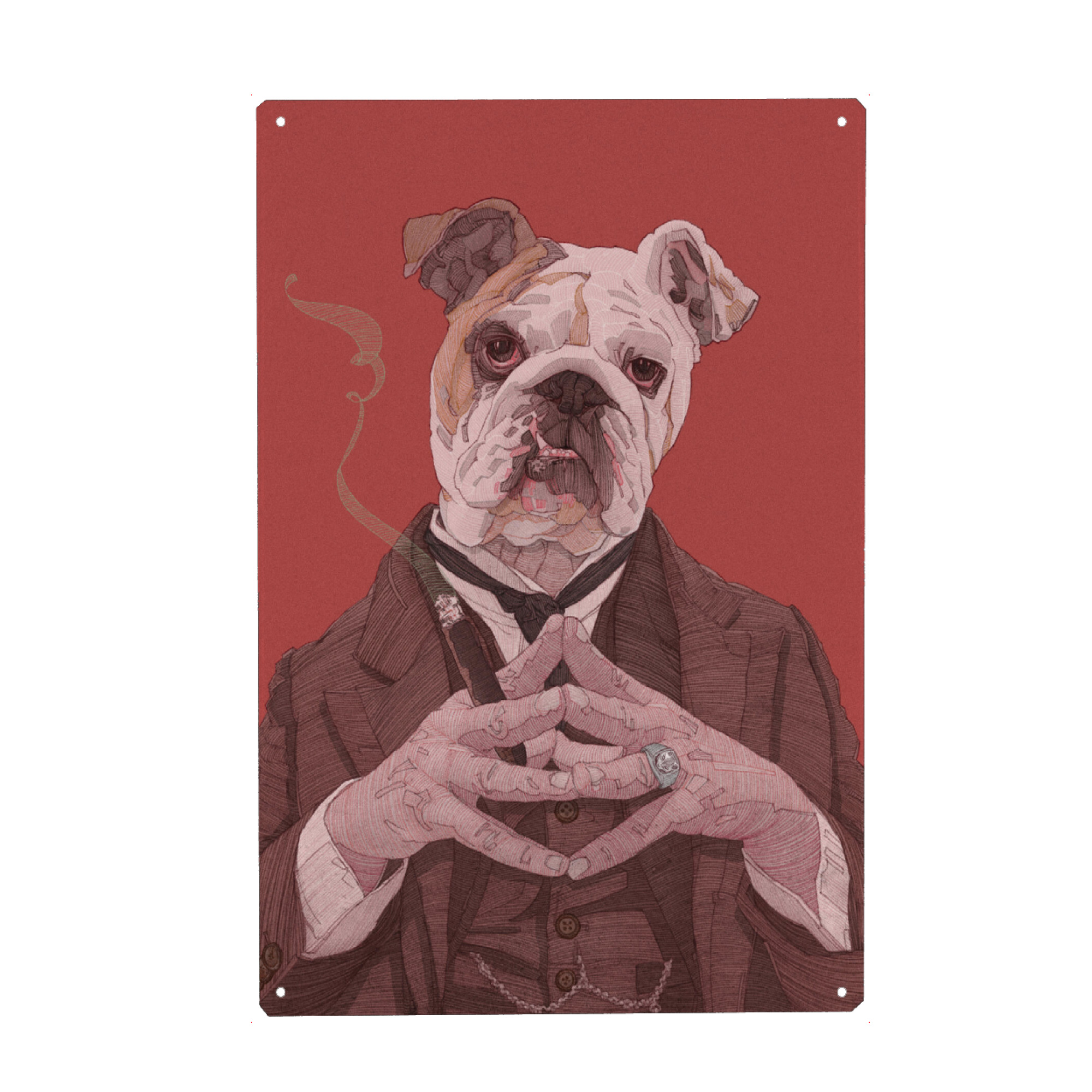 Metall Poster "The Boss illustration" artboxONE - Tiere,Menschen