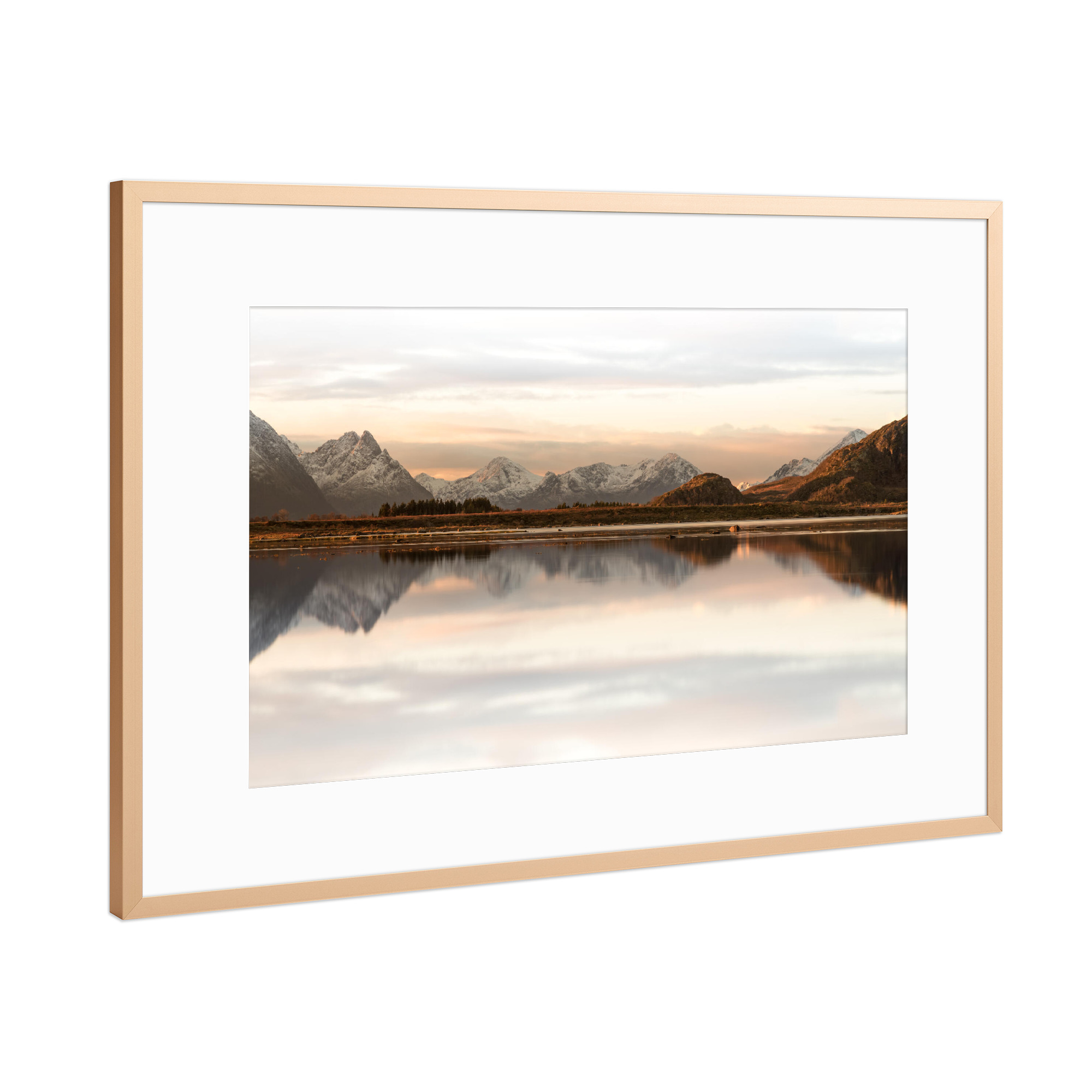 Poster mit Rahmen Kupfer "Calm Sunrise" artboxONE - Natur
