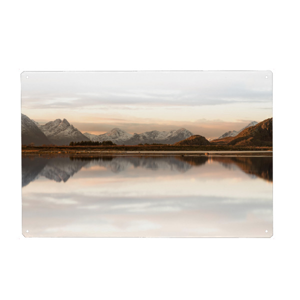 Holzbild "Calm Sunrise" artboxONE - Natur - Sonnenaufgang,Skandinavien,Vesteralen,Nature,Natur,Landscape,Water,Sea,Sunrise,Norway,Meer,Wasser