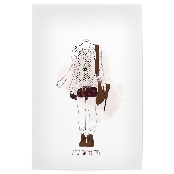 Poster "Hey autumn lady" artboxONE - Typografie,Menschen,Fashion