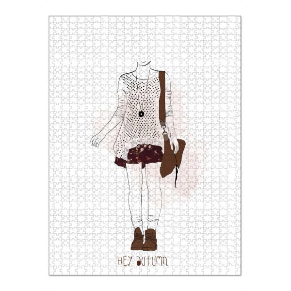 Puzzle Ravensburger "Hey autumn lady" artboxONE - Typografie,Menschen,Fashion