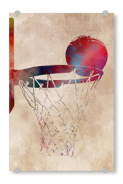 Acrylglasbild "Basketball sport" artboxONE - Sport - Basketball player,Basketball,Player,Sport,Active,Sports,Fan,Fans,Decor,Korb,Game,Team