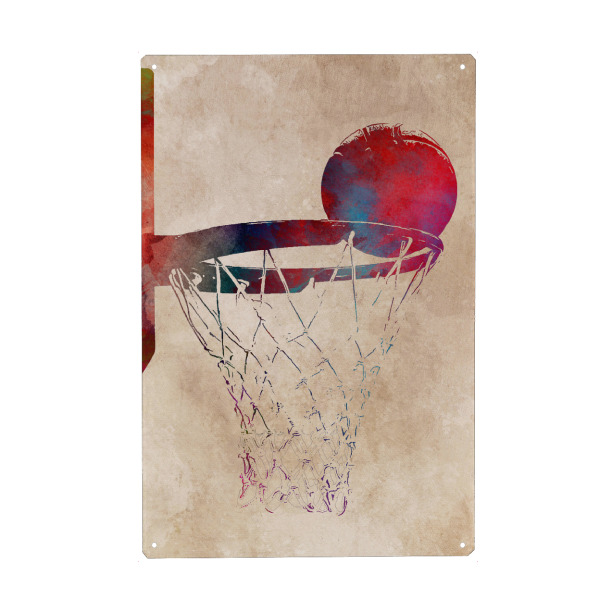 Metall Poster "Basketball sport" artboxONE - Sport - Basketball player,Basketball,Player,Sport,Active,Sports,Fan,Fans,Decor,Korb,Game,Team
