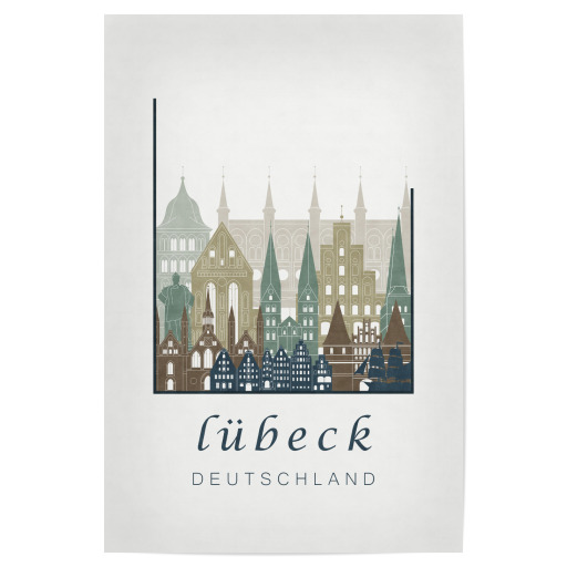 Lubeck skyline light blue