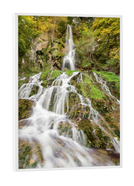 Poster mit weißem Rahmen "Uracher Wasserfall" artboxONE - Natur,Reise,Reise / Länder