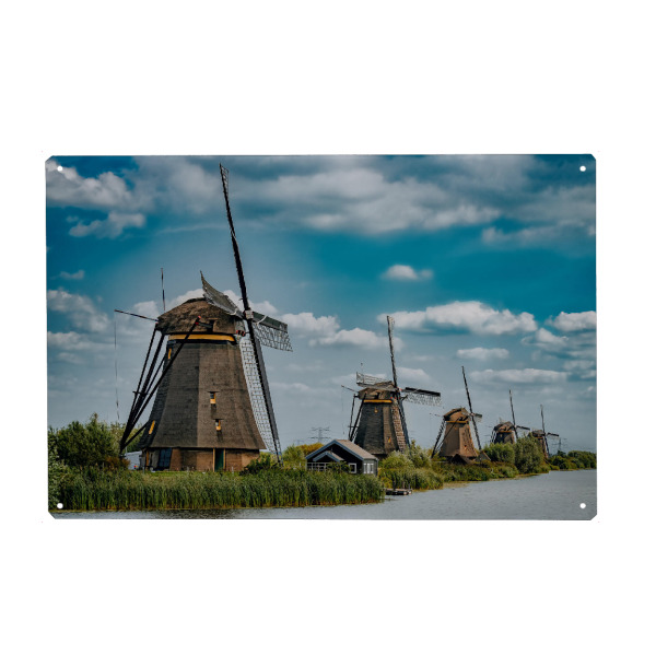 Metall Poster "Kinderdijk" artboxONE - Natur,Reise,Architektur,Reise / Länder