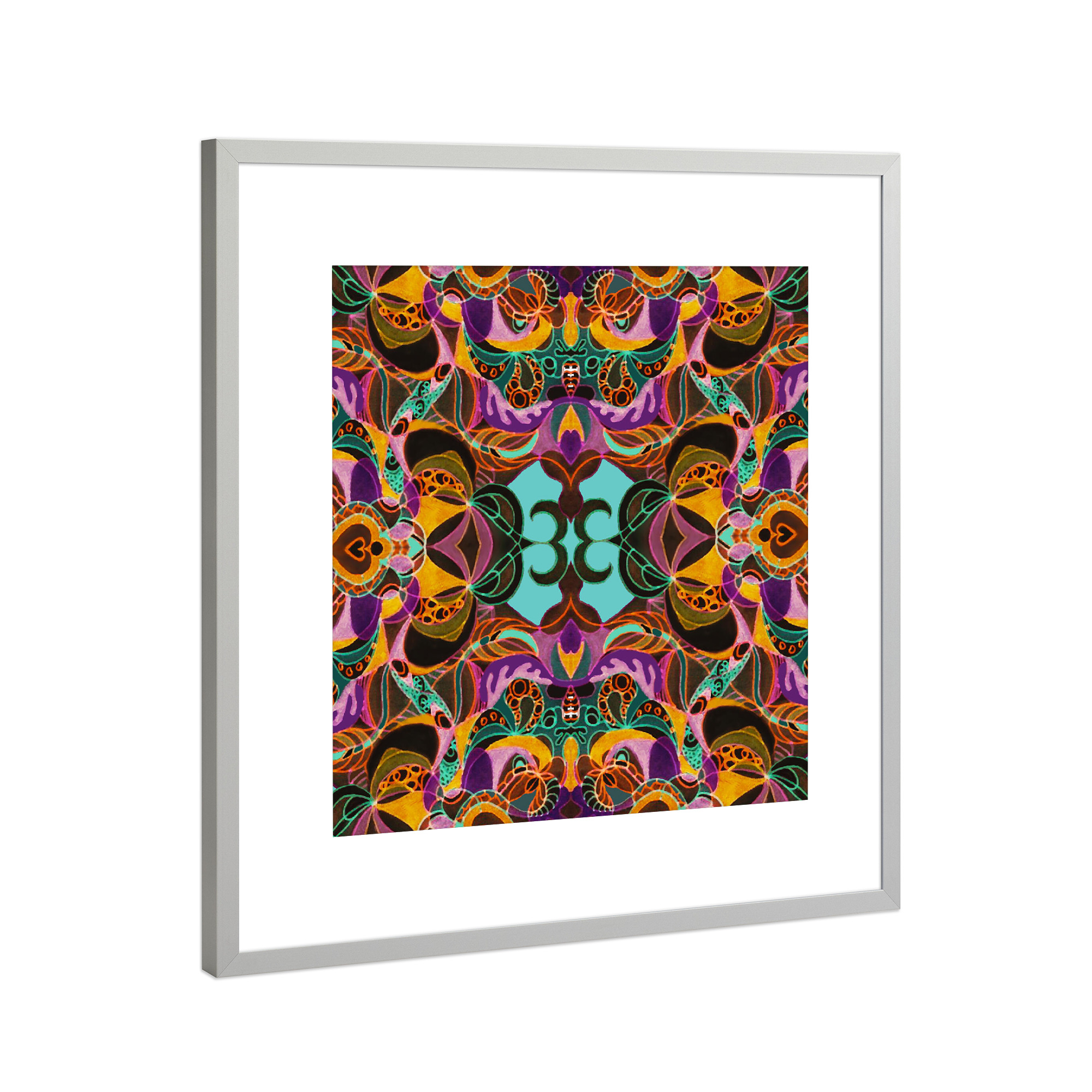 Poster mit Rahmen Silber "Meditation Mexiko" artboxONE - Abstrakt,Geometrie