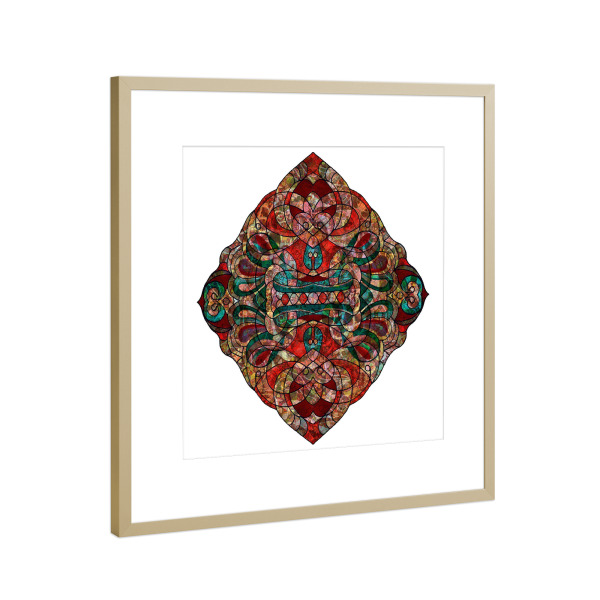 Poster mit Rahmen Gold "Herzmanege Variation" artboxONE - Abstrakt,Liebe