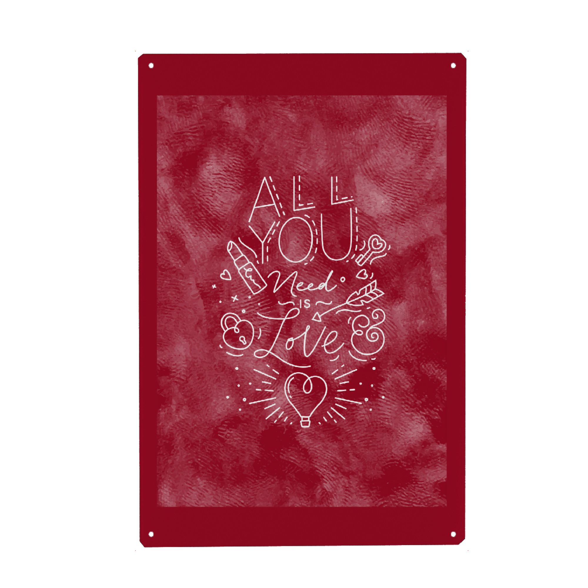 Metall Poster "Valentine day all you need is love" artboxONE - Typografie,Liebe