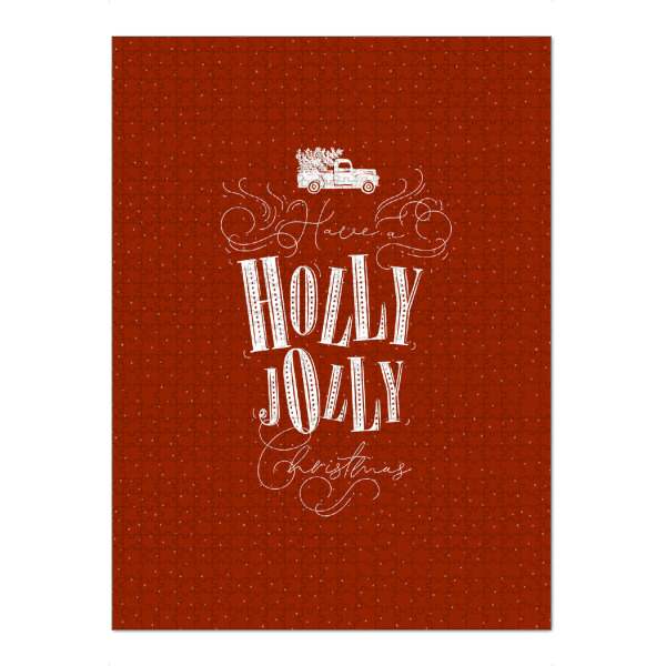 Puzzle Ravensburger "Holly jolly Christmas red" artboxONE - Typografie,Weihnachten