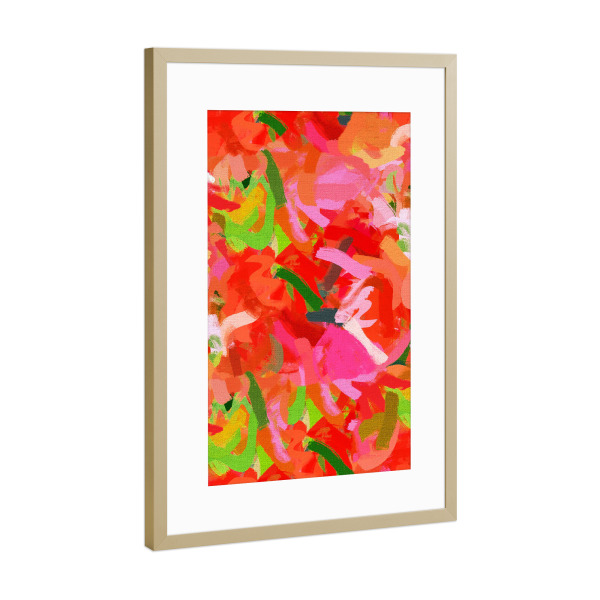 Poster mit Rahmen Gold "Preconceived Blossom" artboxONE - Floral,Abstrakt
