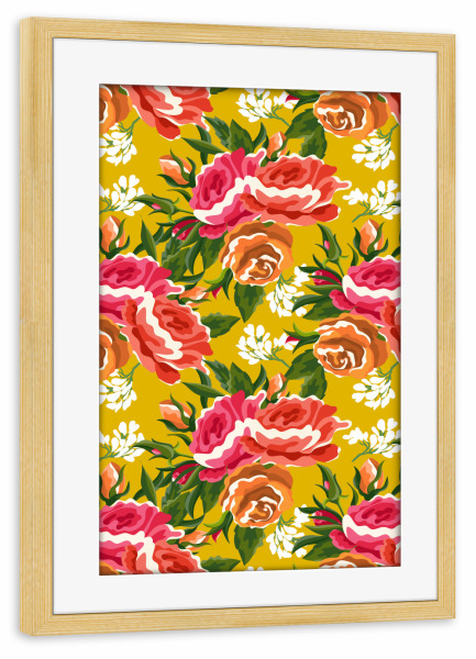 Poster mit Rahmen kiefer "Bageecha-II" artboxONE - Natur,Floral