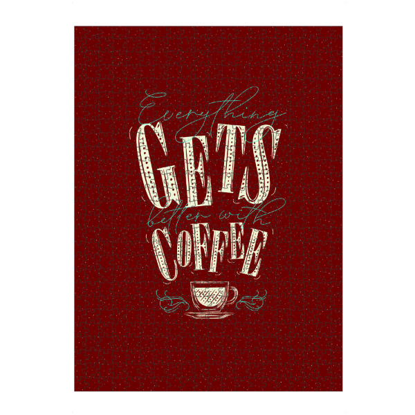 artboxONE Puzzle "Better with coffee red" artboxONE - Typografie,Essen & Trinken