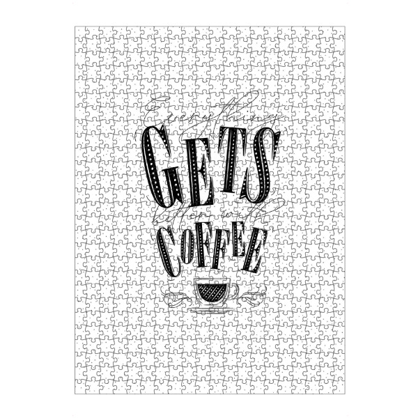 artboxONE Puzzle "Everything better with coffee" artboxONE - Typografie,Essen & Trinken,Schwarzweiß