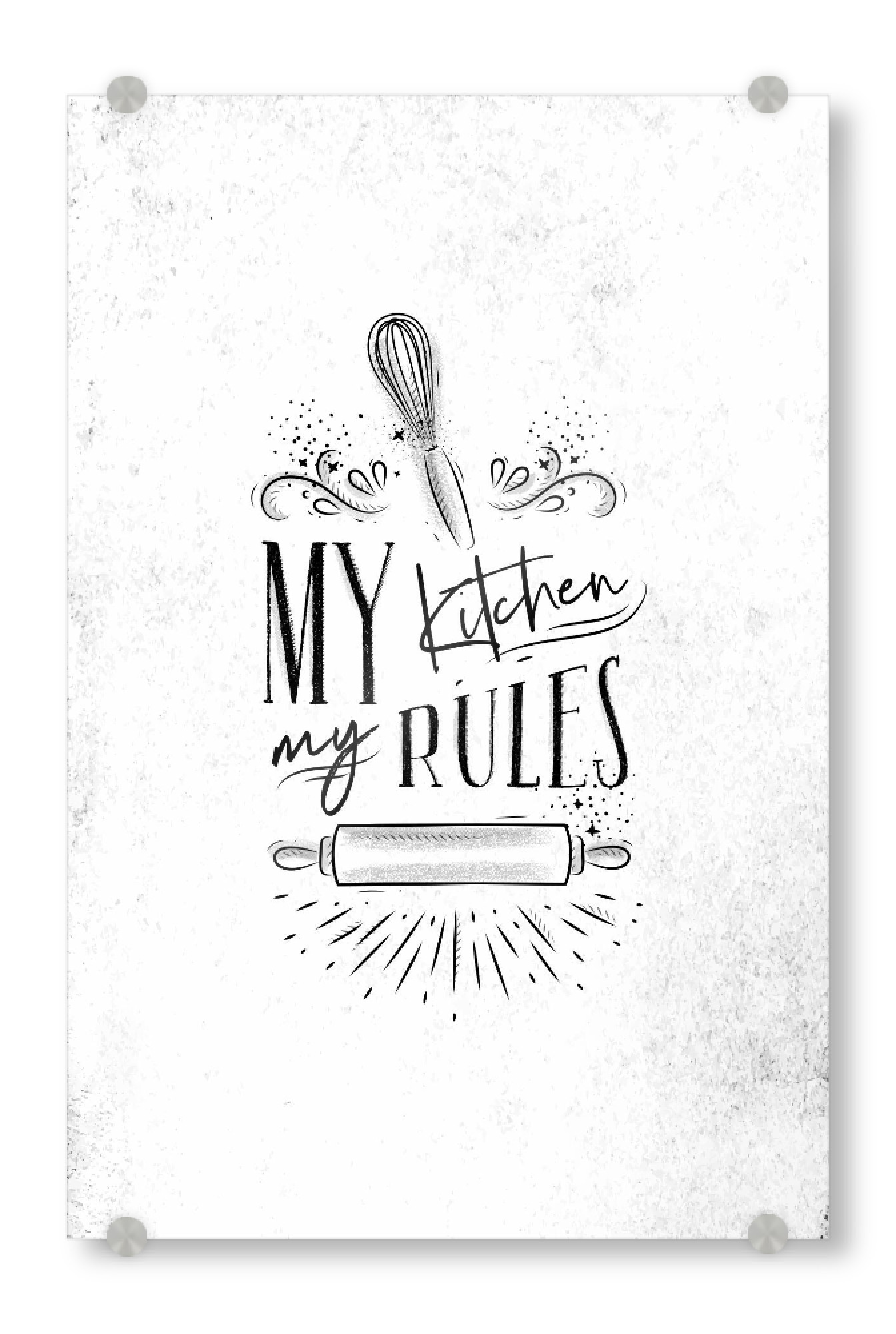 Acrylglasbild "My kitchen rules" artboxONE - Typografie,Essen & Trinken