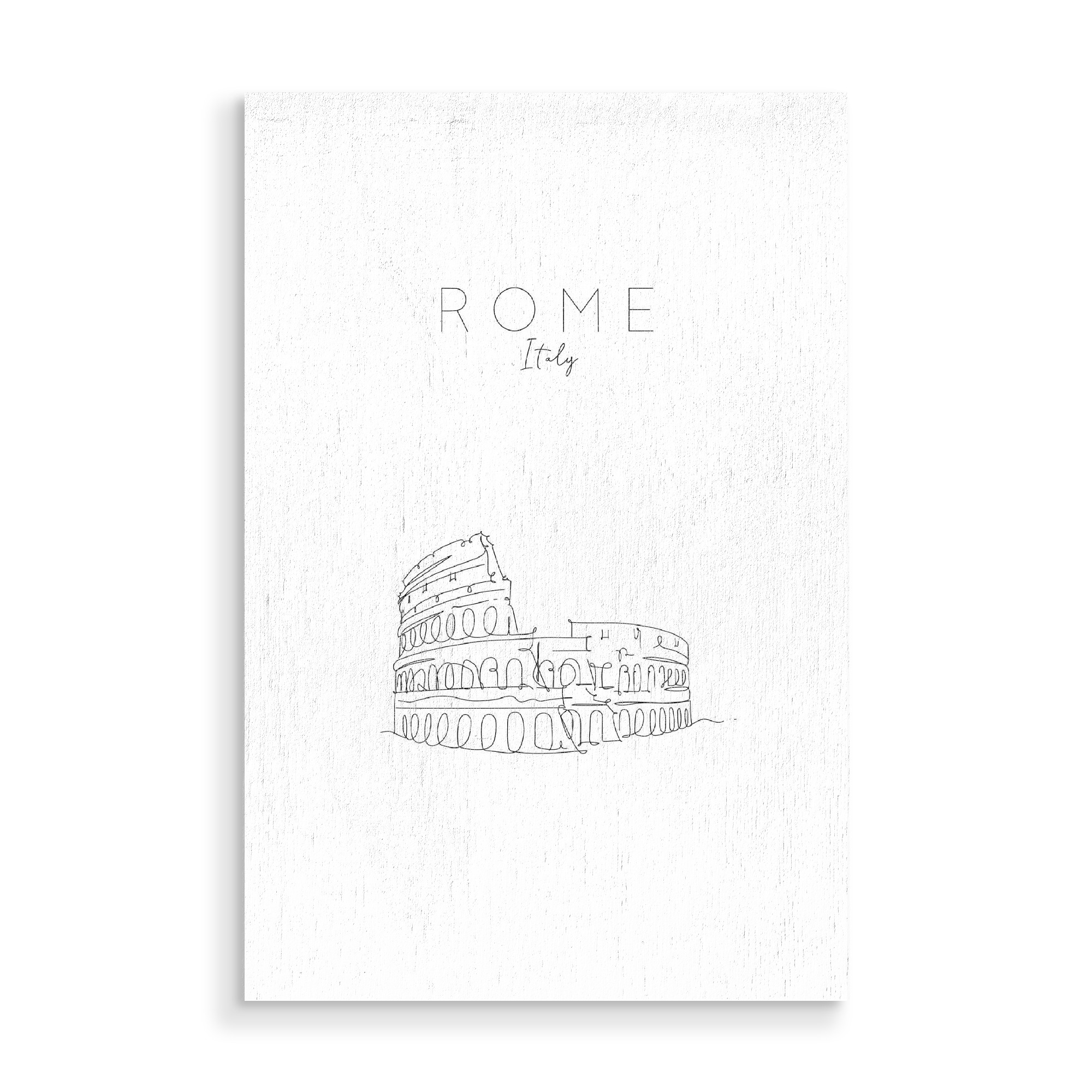 Holzbild "Italy Rome Colosseum" artboxONE - Städte,Reise,Schwarzweiß,Städte / Rom