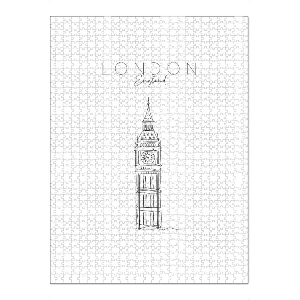 Puzzle Ravensburger "UK Big Ben London" artboxONE - Städte,Städte / London,Reise,Schwarzweiß