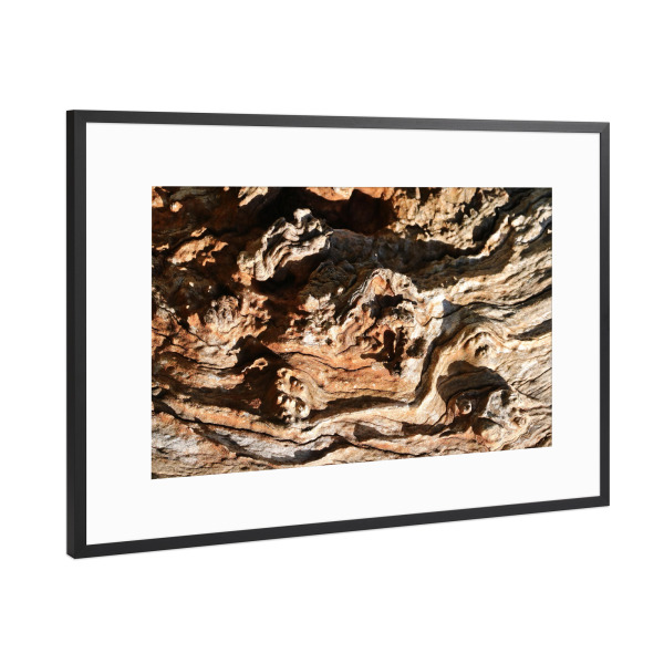 Poster mit Rahmen Schwarz (Metallic) "Baumholzrinde" artboxONE - Natur,Abstrakt