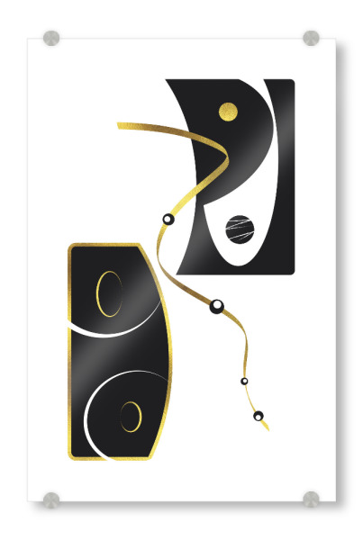 Acrylglasbild "Schwarzweiß Abstrakt Nr. 2 | gold" artboxONE - Abstrakt,Geometrie