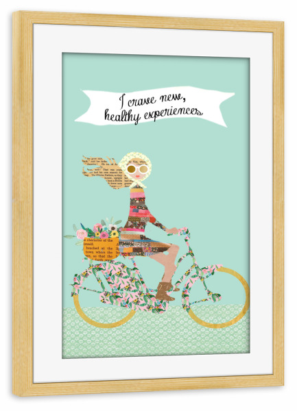 Poster mit Rahmen kiefer "New experiences" artboxONE - Typografie,Für Kinder